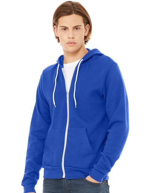 BELLA + CANVAS Unisex Sponge Fleece Full-Zip Hoodie Sweatshirt - True Royal