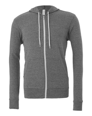 BELLA + CANVAS Unisex Sponge Fleece Full-Zip Hoodie Sweatshirt - Deep Heather