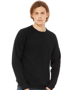 BELLA + CANVAS Unisex Sponge Fleece Raglan Crewneck Sweatshirt - Black