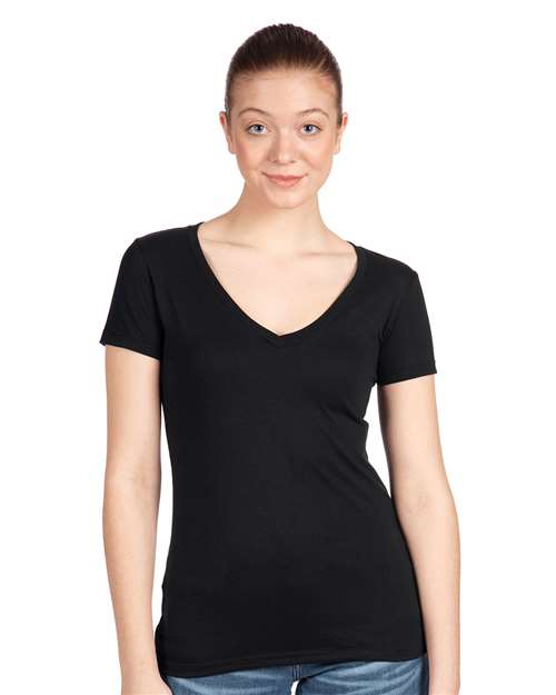 Next Level Women's Ideal V-Neck T-Shirt - Black