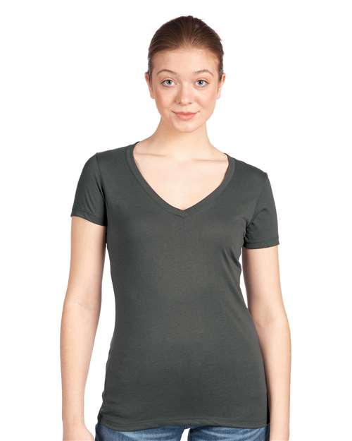 Next Level Women's Ideal V-Neck T-Shirt - Dark Grey
