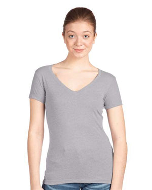 Next Level Women's Ideal V-Neck T-Shirt - Heather Grey