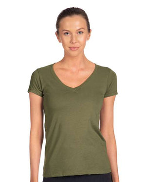 Next Level Women's Ideal V-Neck T-Shirt - Military Green