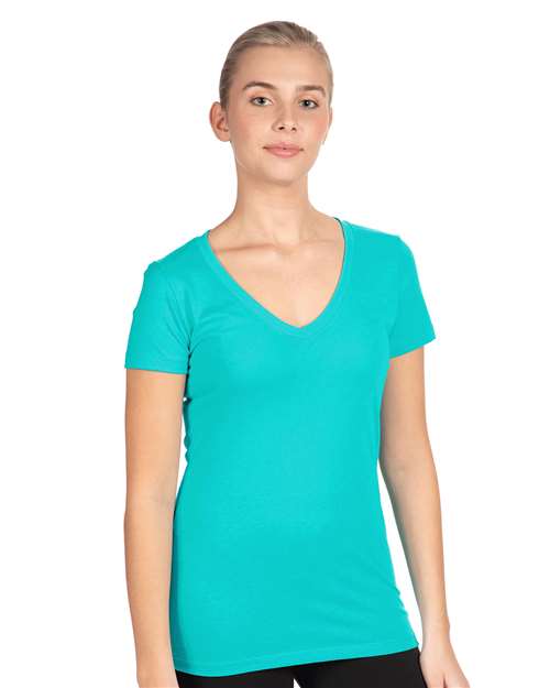 Next Level Women's Ideal V-Neck T-Shirt - Tahiti Blue