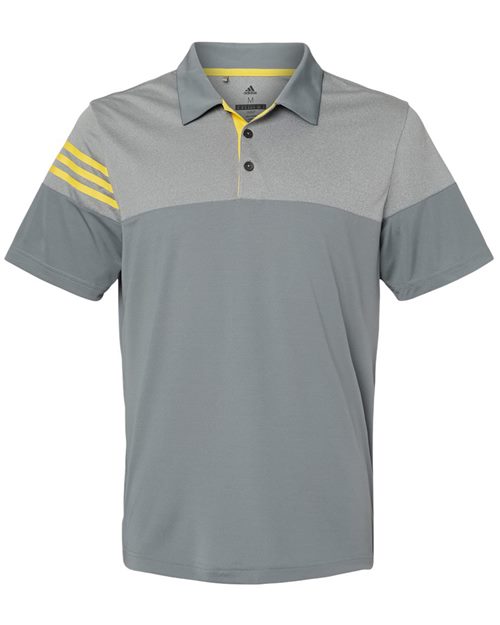 Adidas Men's Heathered 3-Stripes Colorblocked Polo