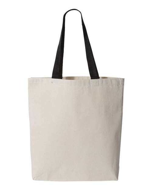 Q-Tees 11L Canvas Tote with Contrast-Color Handles