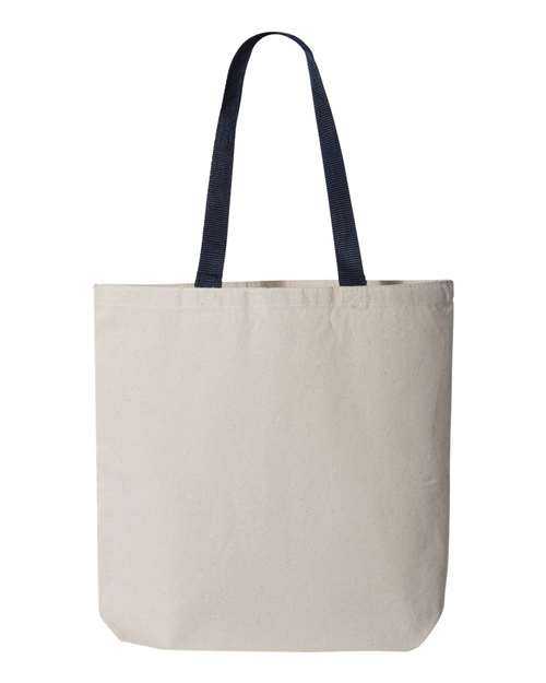 Q-Tees 11L Canvas Tote with Contrast-Color Handles