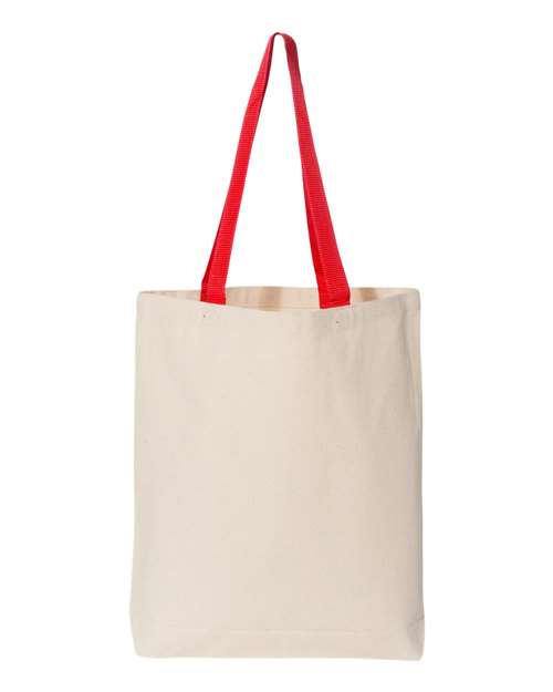Q-Tees 11L Canvas Tote with Contrast-Color Handles