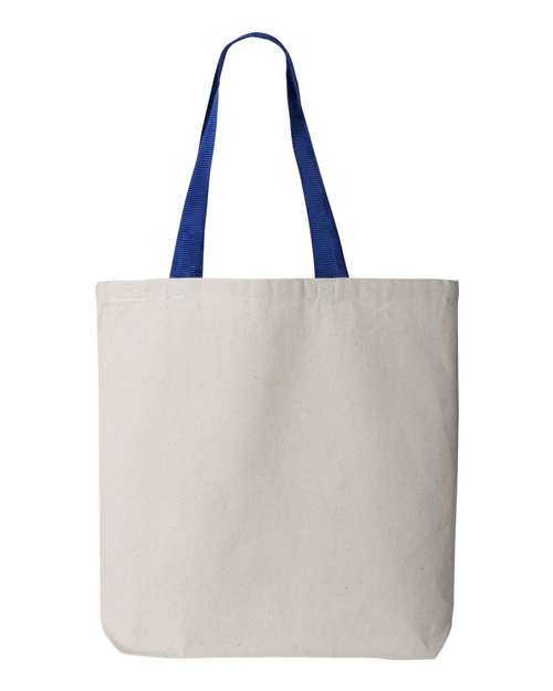 Q-Tees 11L Canvas Tote with Contrast-Color Handles