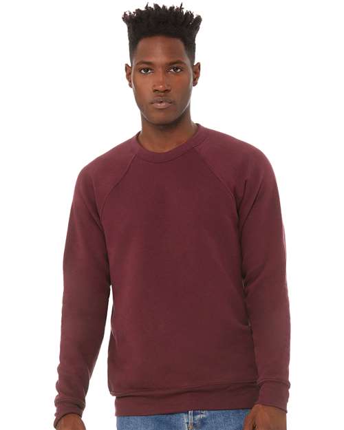 BELLA + CANVAS Unisex Sponge Fleece Raglan Crewneck Sweatshirt - Ash