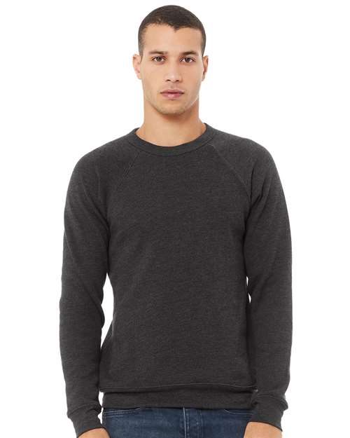 BELLA + CANVAS Unisex Sponge Fleece Raglan Crewneck Sweatshirt - Ash