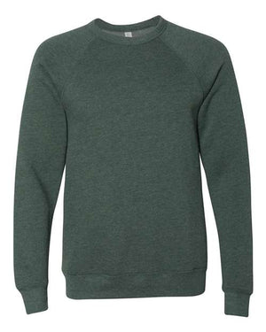 BELLA + CANVAS Unisex Sponge Fleece Raglan Crewneck Sweatshirt - Heather Forest