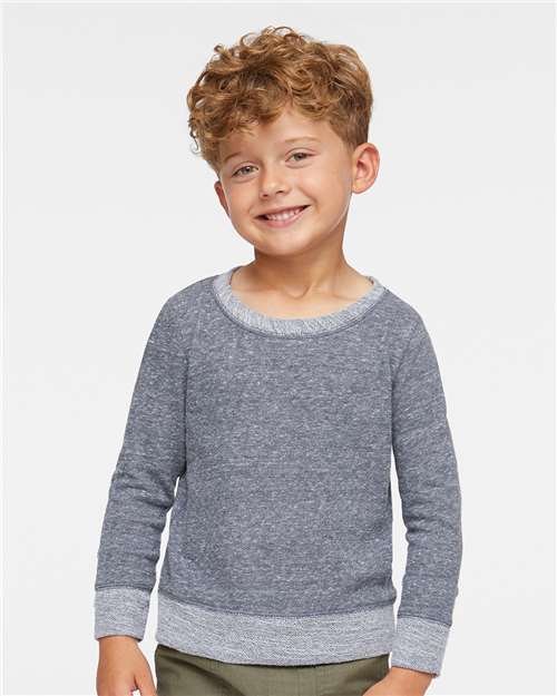 Rabbit Skins Toddler Harborside Mélange French Terry Crewneck Sweatshirt