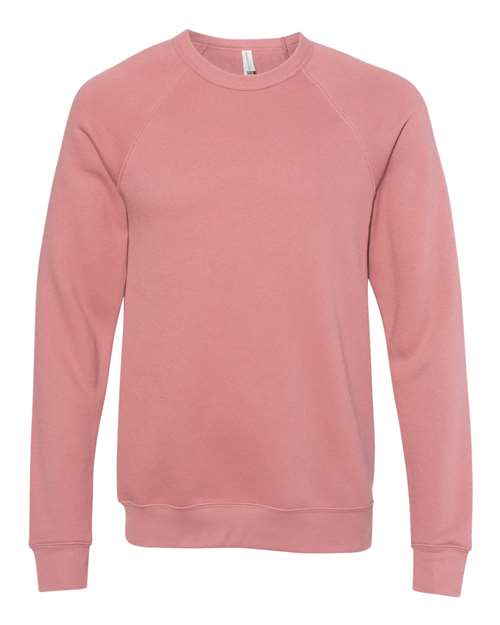 BELLA + CANVAS Unisex Sponge Fleece Raglan Crewneck Sweatshirt - Mauve