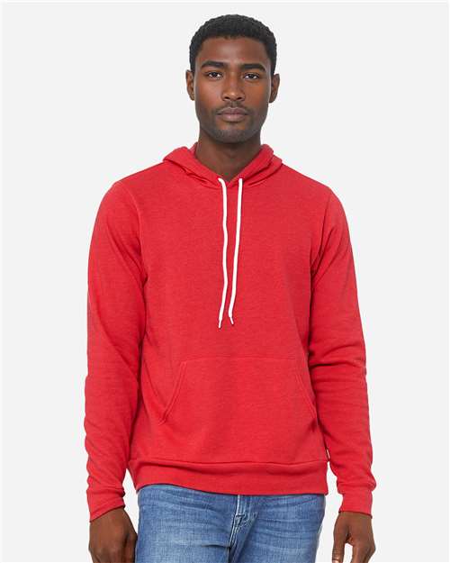 BELLA + CANVAS Unisex Sponge Fleece Hoodie Sweatshirt - Heather Red