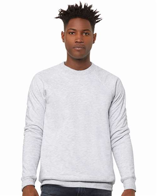 BELLA + CANVAS Unisex Sponge Fleece Raglan Crewneck Sweatshirt - Ash