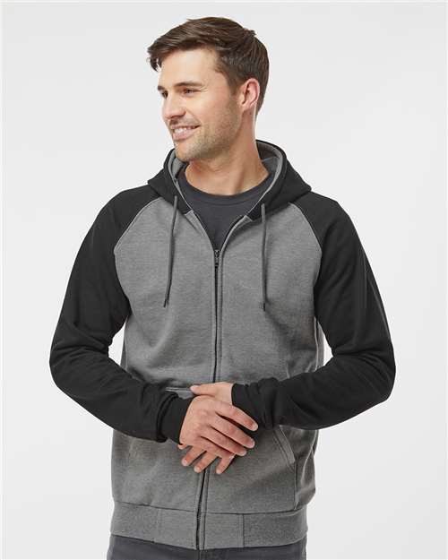 King Fashion Fleece Raglan Hooded Full-Zip Sweatshirt