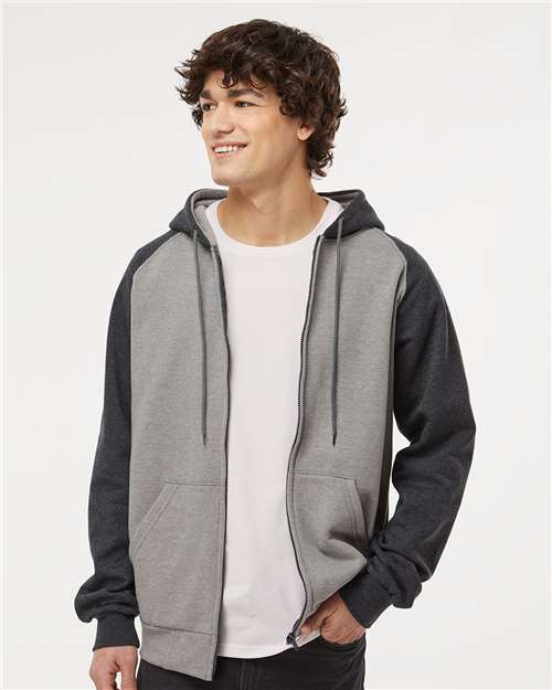 King Fashion Fleece Raglan Hooded Full-Zip Sweatshirt