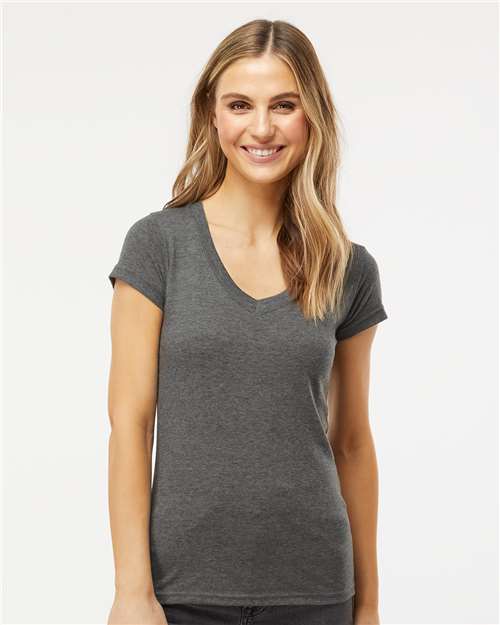 M&O Women's Deluxe Blend V-Neck T-Shirt