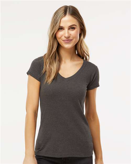 M&O Women's Deluxe Blend V-Neck T-Shirt