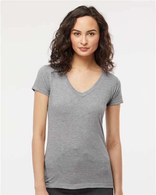 M&O Women's Deluxe Blend V-Neck T-Shirt