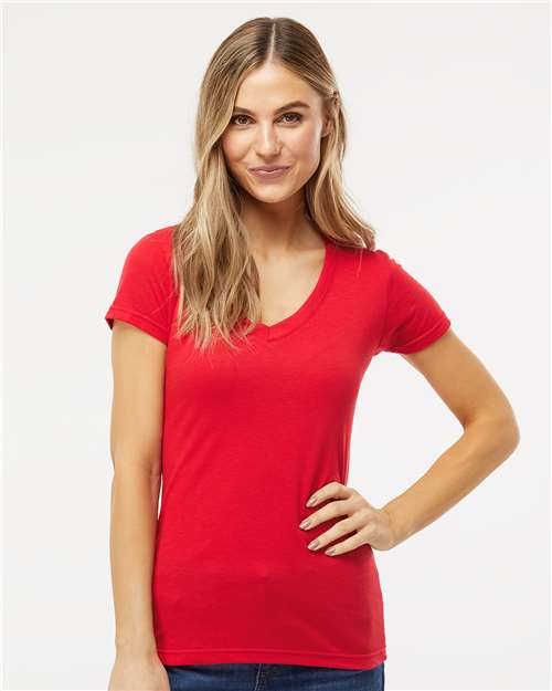 M&O Women's Deluxe Blend V-Neck T-Shirt