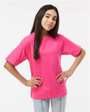 M&O Youth Gold Soft Touch T-Shirt - Heliconia
