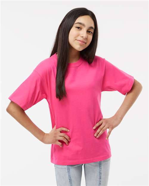 M&O Youth Gold Soft Touch T-Shirt - Heliconia