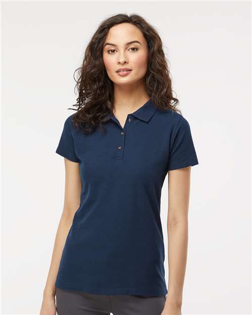 M&O Women's Ringspun Pique Polo