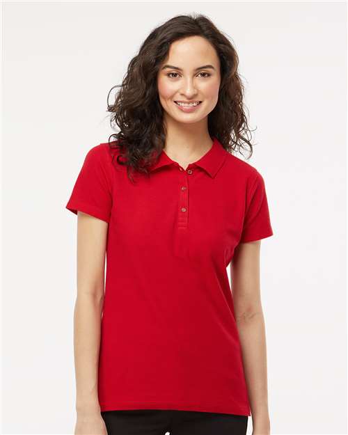 M&O Women's Ringspun Pique Polo