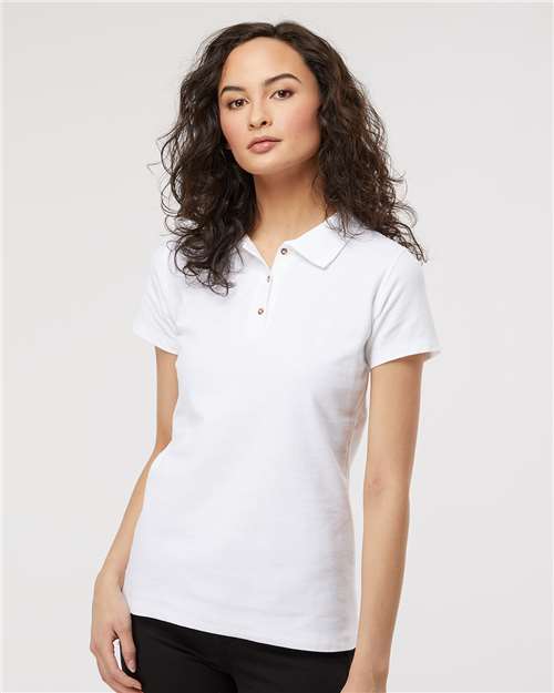 M&O Women's Ringspun Pique Polo
