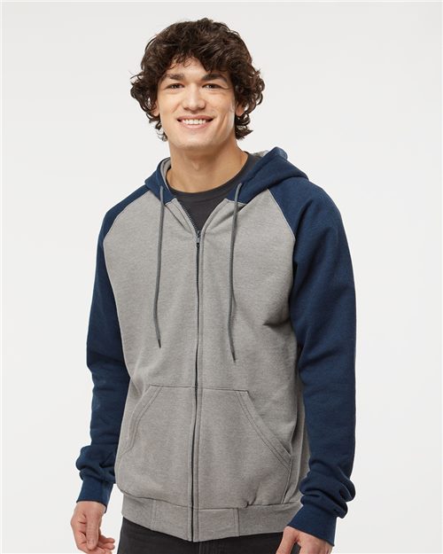 King Fashion Fleece Raglan Hooded Full-Zip Sweatshirt