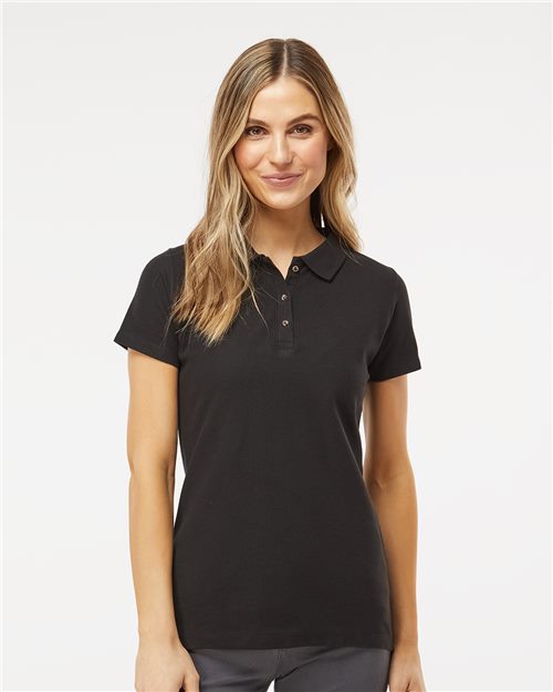 M&O Women's Ringspun Pique Polo